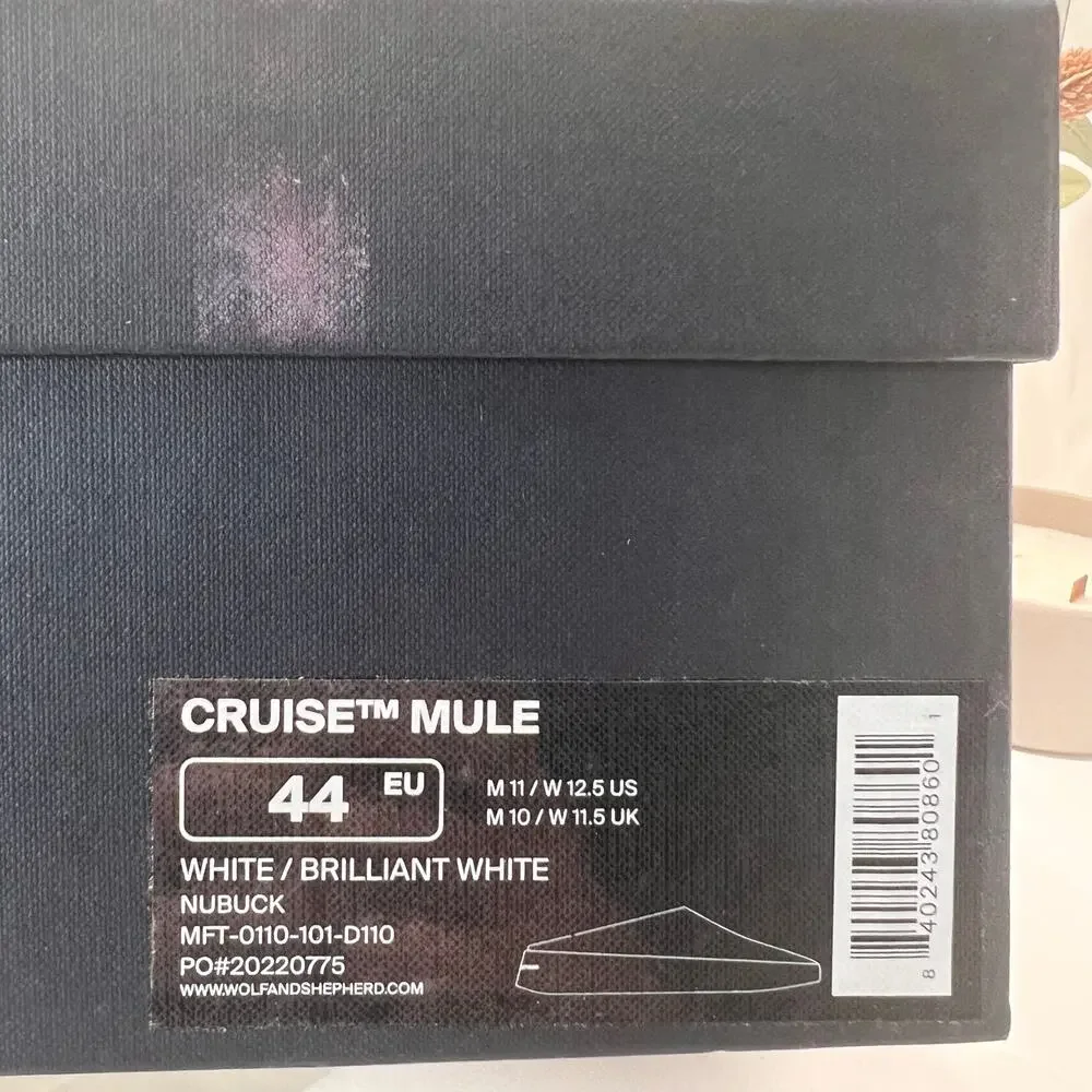 Wolf & Shepherd Shoes Cruise Mule Slip On Brilliant White Men 11/Women 12.5 NWB - Picture 10 of 10